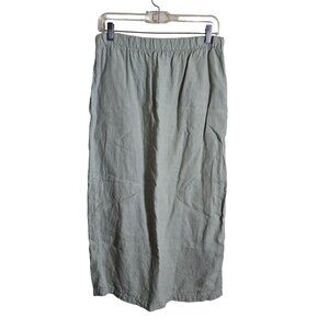 Christy Allen Vintage Lagonlook Mint Green Linen Midi Skirt Size S